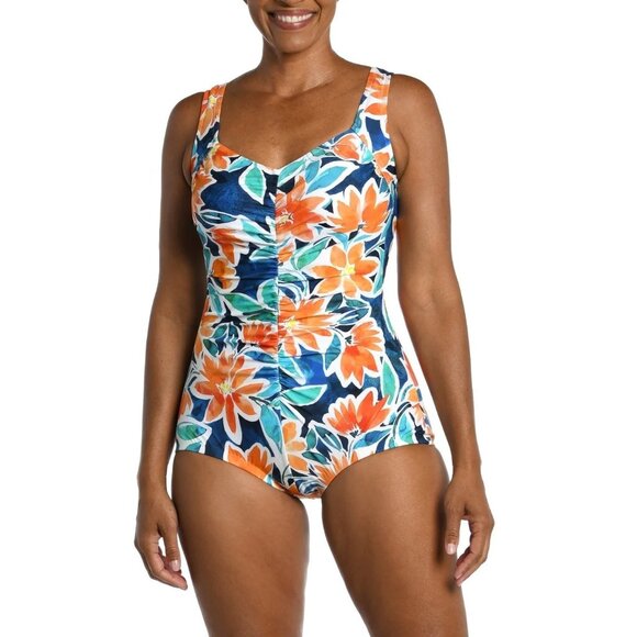 Maxine of Hollywood Other - Maxine Of Hollywood Joyful Blooms Shirred Front Floral One Piece Swimsuit 22W